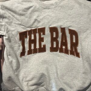 The Bar Gray Sweatshirt with Brown Corduroy headband- sold out online!